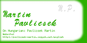 martin pavlicsek business card